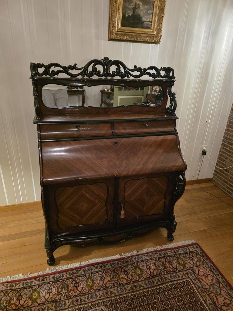 Antieke Biedermeier Kast Mahonie met Spiegel, Antiek en Kunst, Ophalen