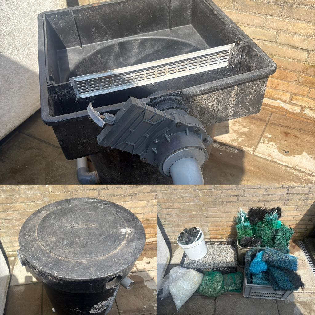 2x Vijverfilter + filtermateriaal Velda filter borstels etc., Ophalen, Gebruikt, Vijverfilter