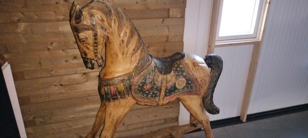 Levensgroot massief houten hobbelpaard - Uniek handwerk, Ophalen, Nieuw