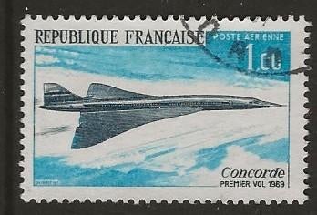 Frankrijk 387, concorde, Verzenden, Gestempeld