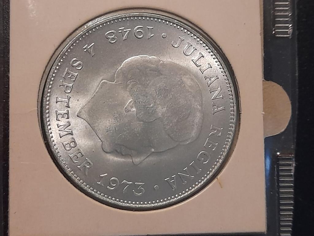 10 Gulden Zilver Nederland 1973 Juliana, Ophalen of Verzenden