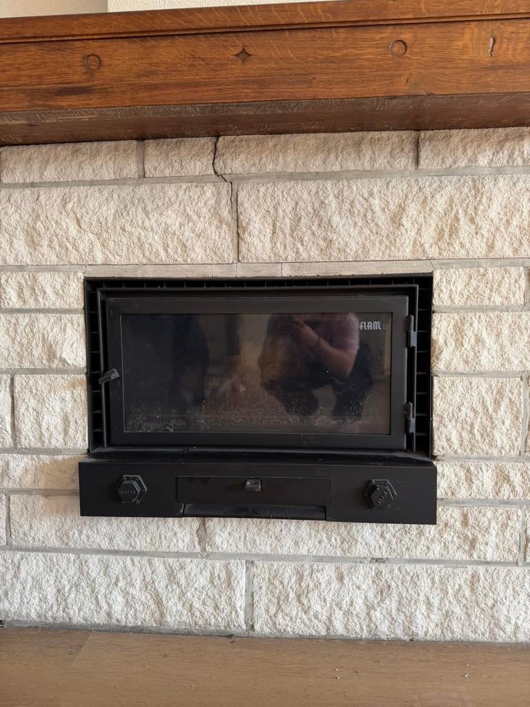 Flam inbouw houtkachel / inzethaard., Huis en Inrichting, Ophalen, Gebruikt, Inbouwhaard, Houthaard