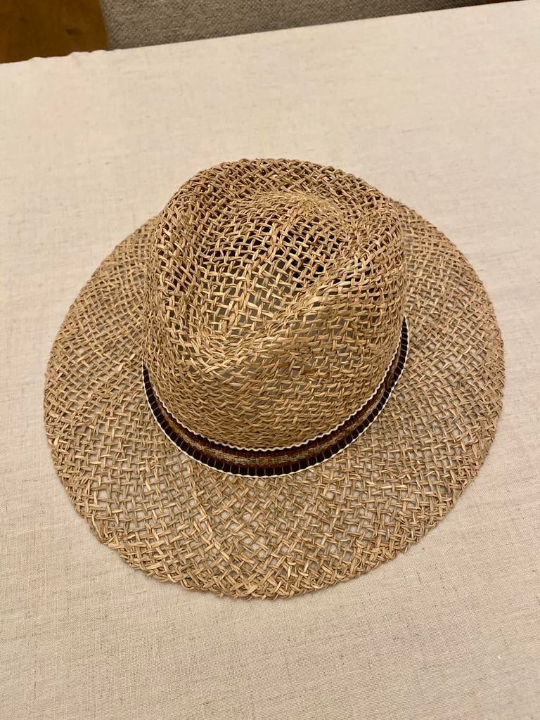 Hoedje meisje zomer 55 cm bruin stro, Kinderen en Baby's, Kinderkleding | Petten en Hoeden, Ophalen of Verzenden, Gebruikt, Meisje