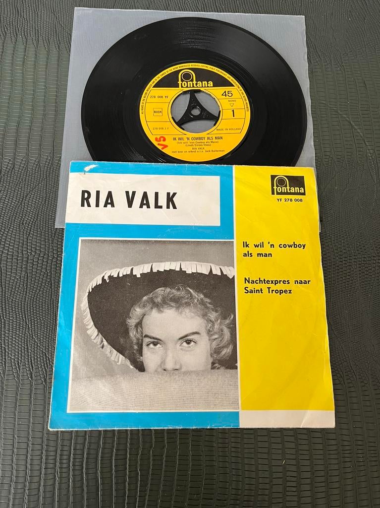 Fraaie single Ria Valk - Ik wil ‘n Cowboy als Man, Gebruikt, 7 inch, Single, Ophalen of Verzenden