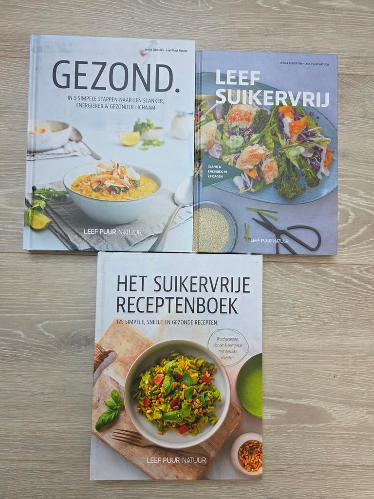 3x Lynda Schutten - Leef Puur Natuur / Suikervrij, Boeken, Ophalen of Verzenden, Zo goed als nieuw