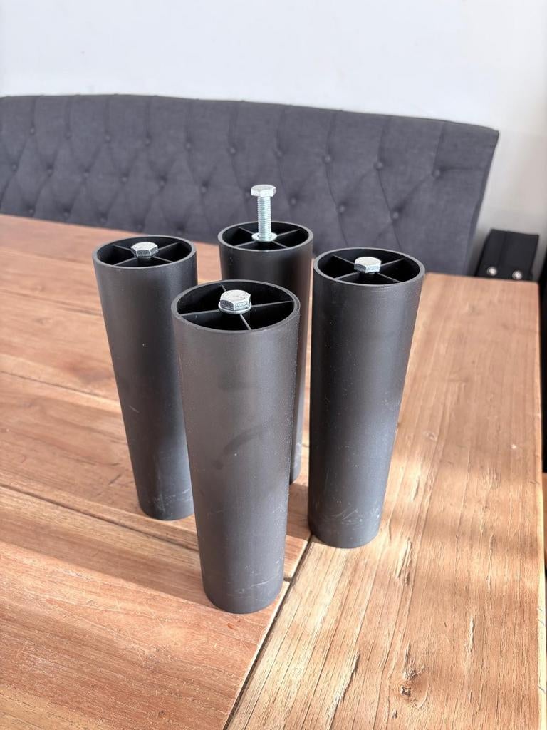 Set van 4 bedpoten, hoogte 23,5 cm, Huis en Inrichting, Slaapkamer | Bedden, Ophalen, Overige materialen, Gebruikt, Eenpersoons