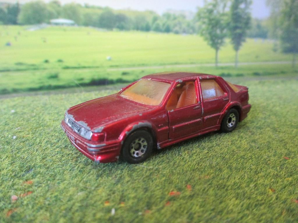 1:60 Saab 9000 - Matchbox Nr.22 metallic-rood, Hobby en Vrije tijd, Modelauto's | Overige schalen, Ophalen of Verzenden, Gebruikt