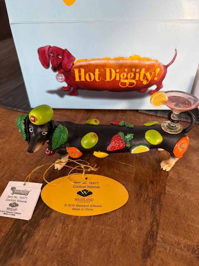 Hot Diggity Dog  Cocktail Weenie Beeldje Westland Giftware, Ophalen of Verzenden, Nieuw, Dier