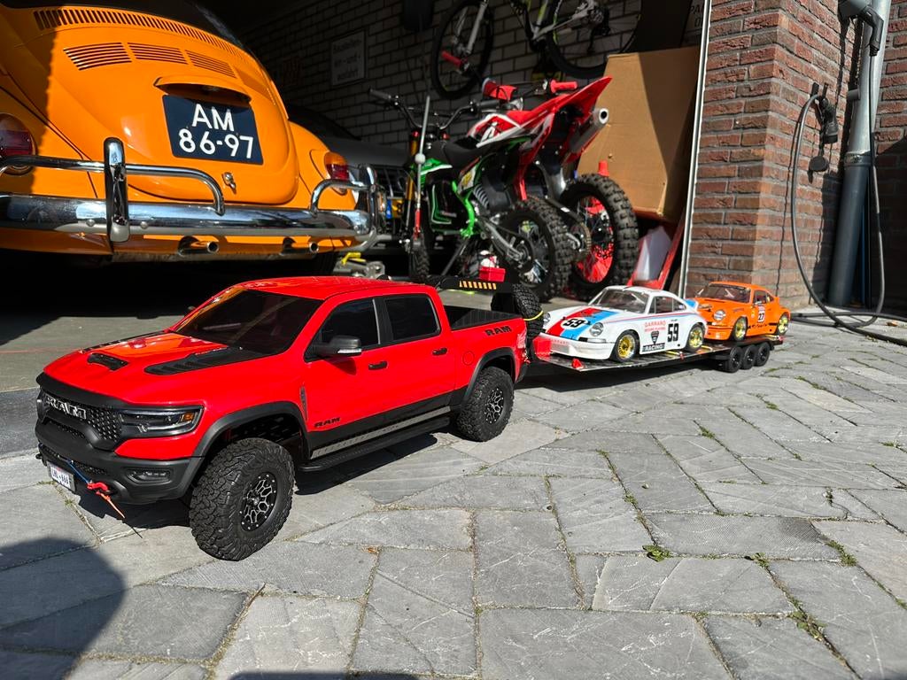 Traxxas autotransport / boot trailer 1/10 crawler trx, Ophalen of Verzenden, Zo goed als nieuw