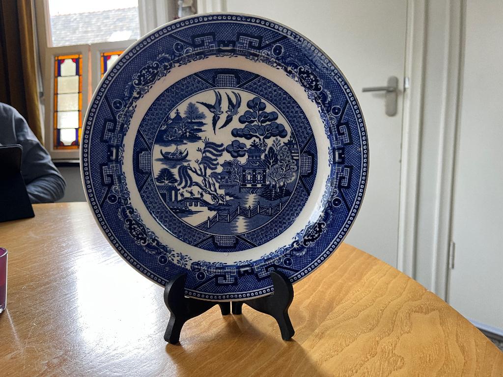 6 antieke borden motief Petres regout (willow), Antiek en Kunst, Antiek | Servies los, Ophalen of Verzenden