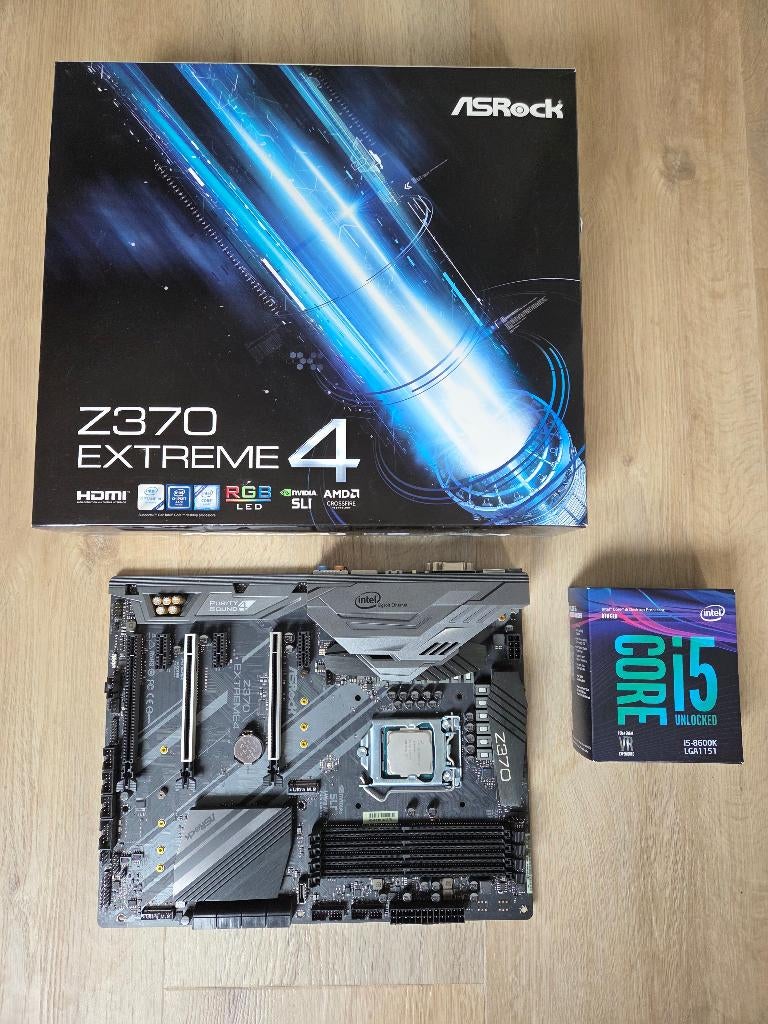 Intel i5-8600K + ASRock Z370 Extreme4 - Upgrade set, LGA 1151, DDR4, Ophalen of Verzenden, Zo goed als nieuw