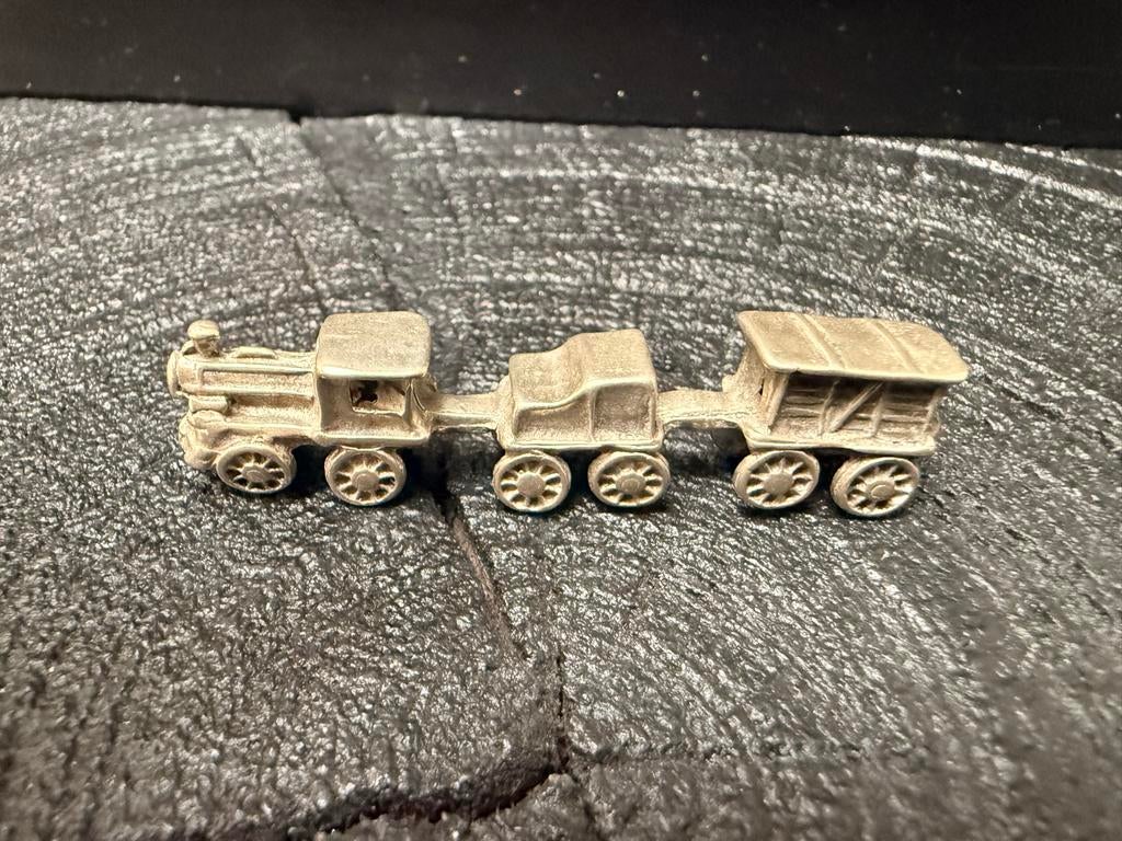 Vintage Zilveren miniatuur Trein  - Zilver 800, Verzenden, Zilver