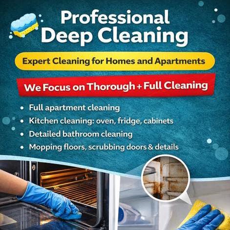 Full Apartment Deep Cleaning – Reliable & Professional, Diensten en Vakmensen, Schoonmakers en Glazenwassers