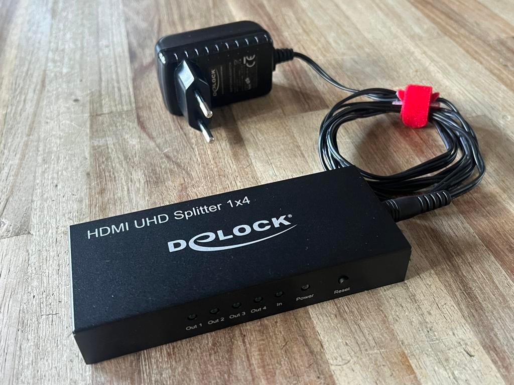 Delock HDMI UHD Splitter 1x HDMI in > 4x HDMI uit 4K, Audio, Tv en Foto, Audiokabels en Televisiekabels, Ophalen of Verzenden