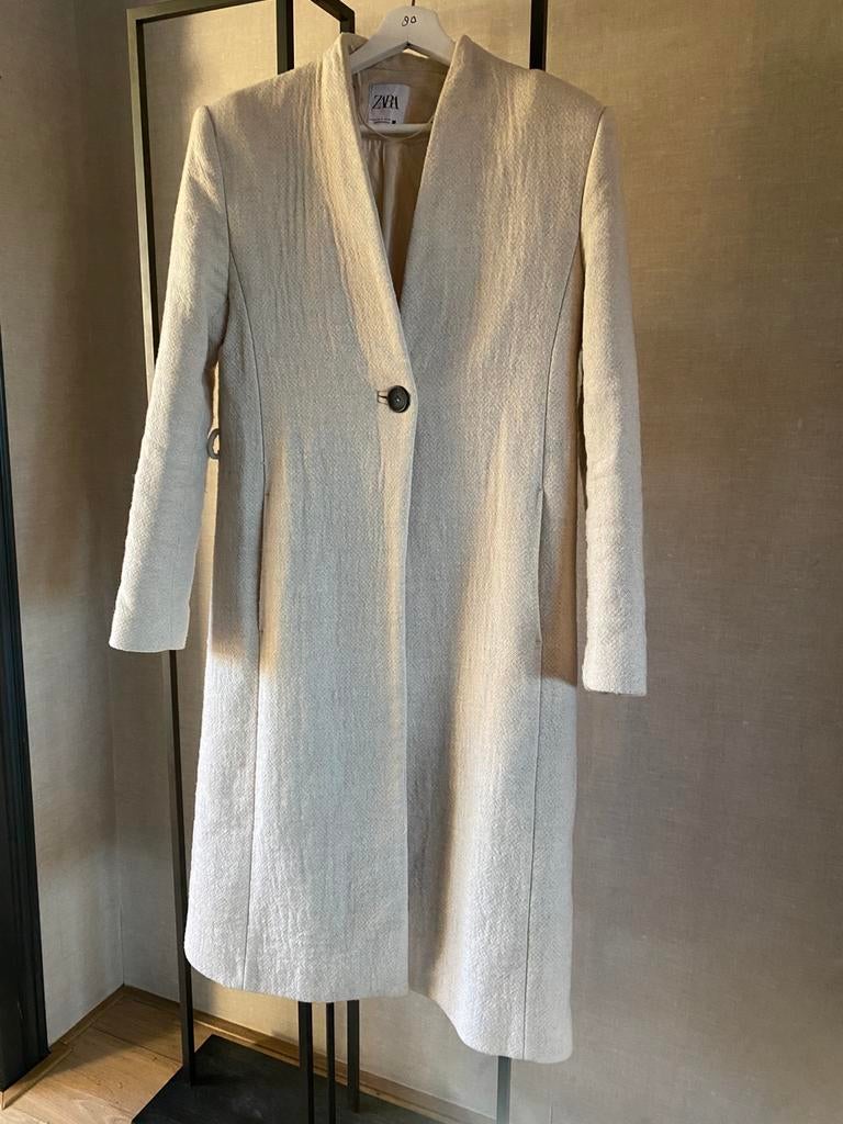 Zara jas / mantel, Ophalen of Verzenden, Zo goed als nieuw, Maat 34 (XS) of kleiner, Beige