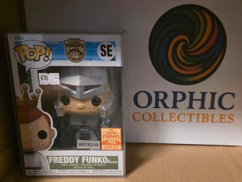 Funko pop! SE Freddy Funko As Megatron Metallic, Verzamelen, Ophalen of Verzenden, Zo goed als nieuw
