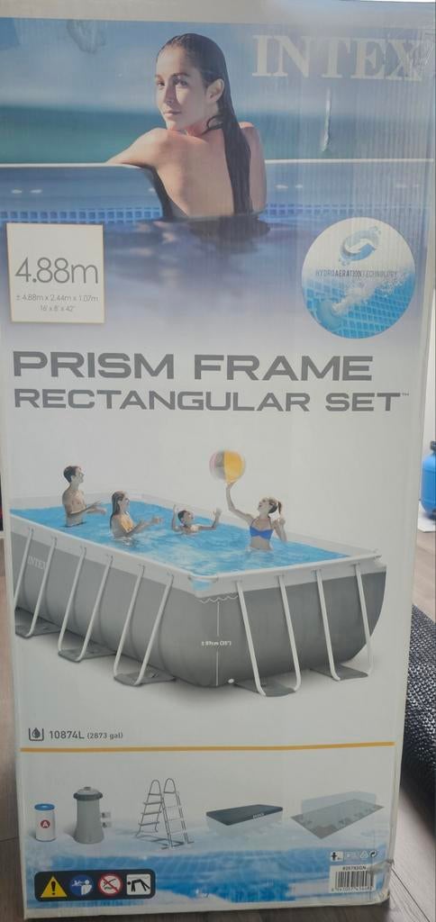 Intex zwembad 4.88x2.44x1.07, Tuin en Terras, Zwembaden, Zo goed als nieuw, Opzetzwembad, 80 tot 120 cm, 400 cm of meer, 200 tot 300 cm