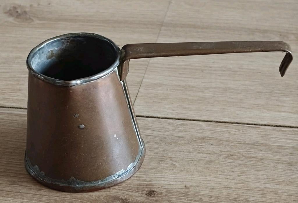 Antieke koperen smorre of koffiepot, Ophalen of Verzenden