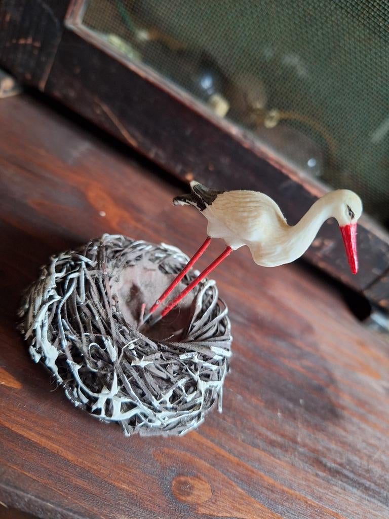 Oud Ooievaar Beeldje/Miniatuur Ooievaar, Ophalen of Verzenden