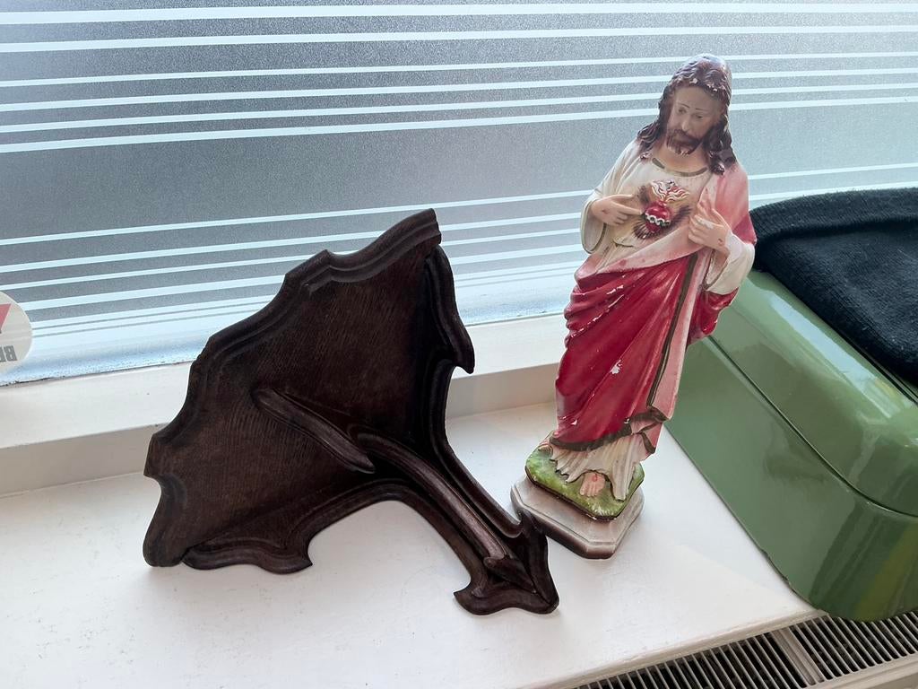 Jezus beeld met console, Antiek en Kunst, Antiek | Religie, Ophalen of Verzenden