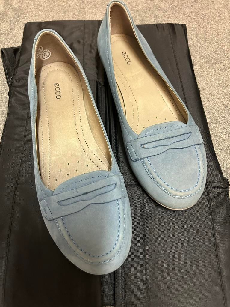 Ecco Flatjes Lichtblauw Maat 39 - Zo Goed Als Nieuw, Kleding | Dames, Ophalen of Verzenden, Zo goed als nieuw, Blauw, Ballerina's