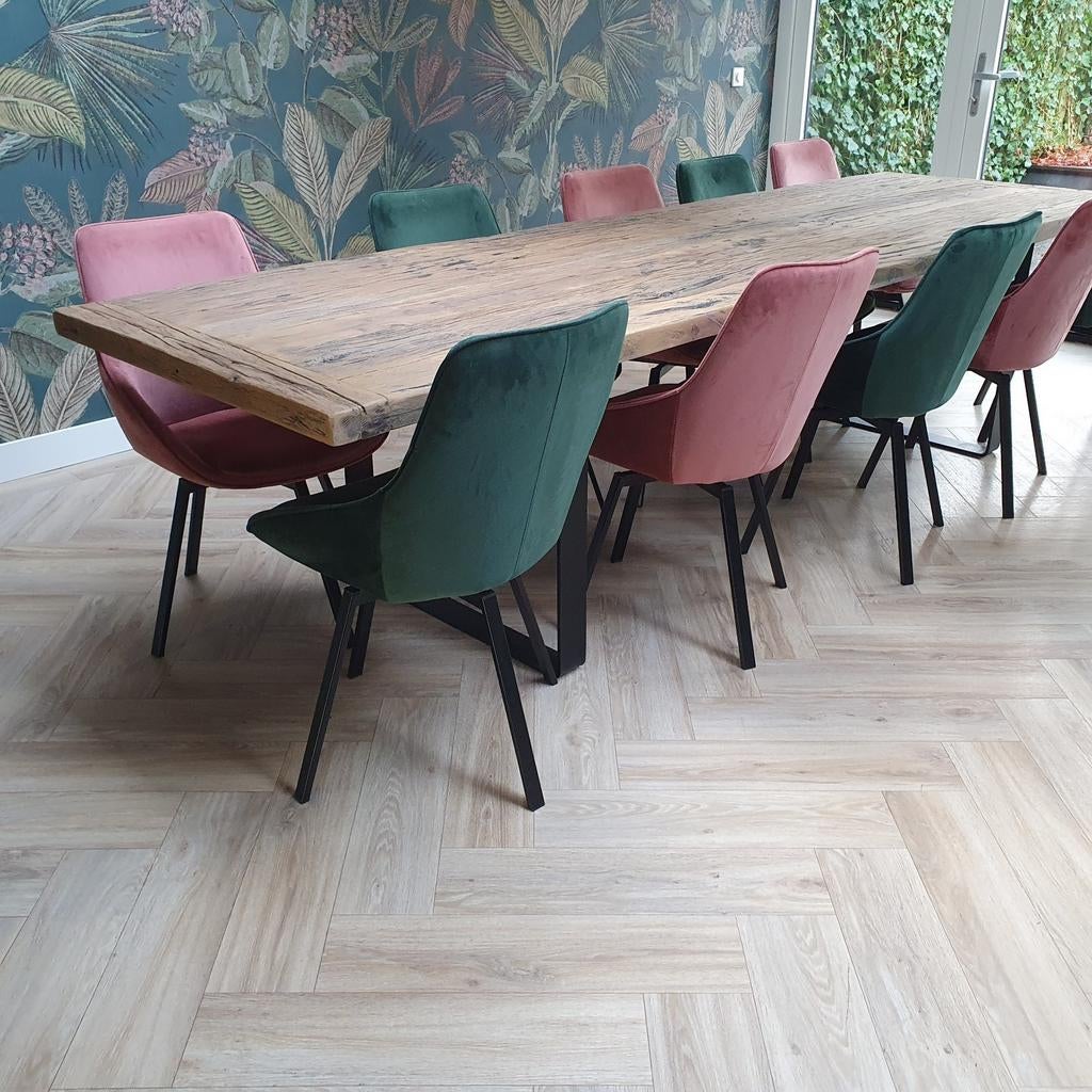 boomstamtafels boomstam eettafel uniek uit 1 stuk masief hou, Ophalen, 200 cm of meer, Zo goed als nieuw, Vijf personen of meer