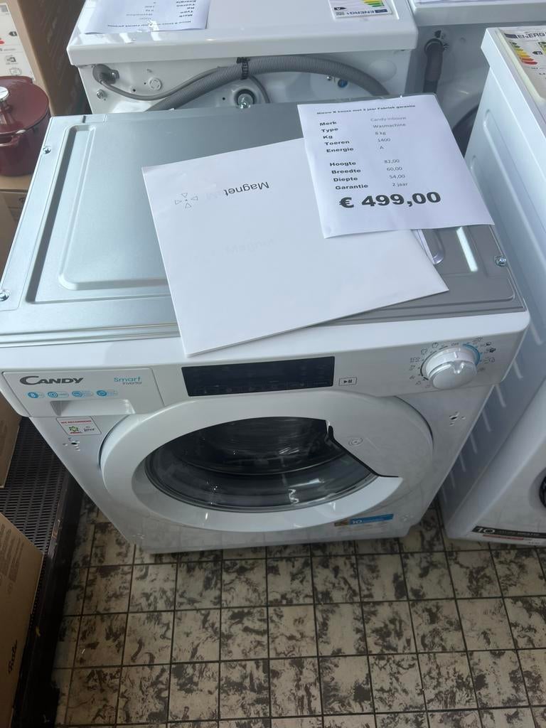 Candy ondebouw wasmachine 8 kg 1400 toeren nieuw, 1200 tot 1600 toeren, Minder dan 85 cm, Candy, 8 tot 10 kg