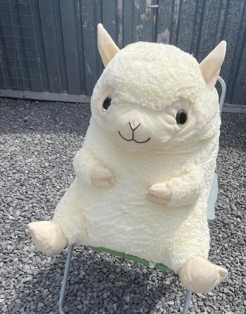 XXL knuffel dier alpaca / lama / schaap wit | 80 cm kermis, Ophalen of Verzenden