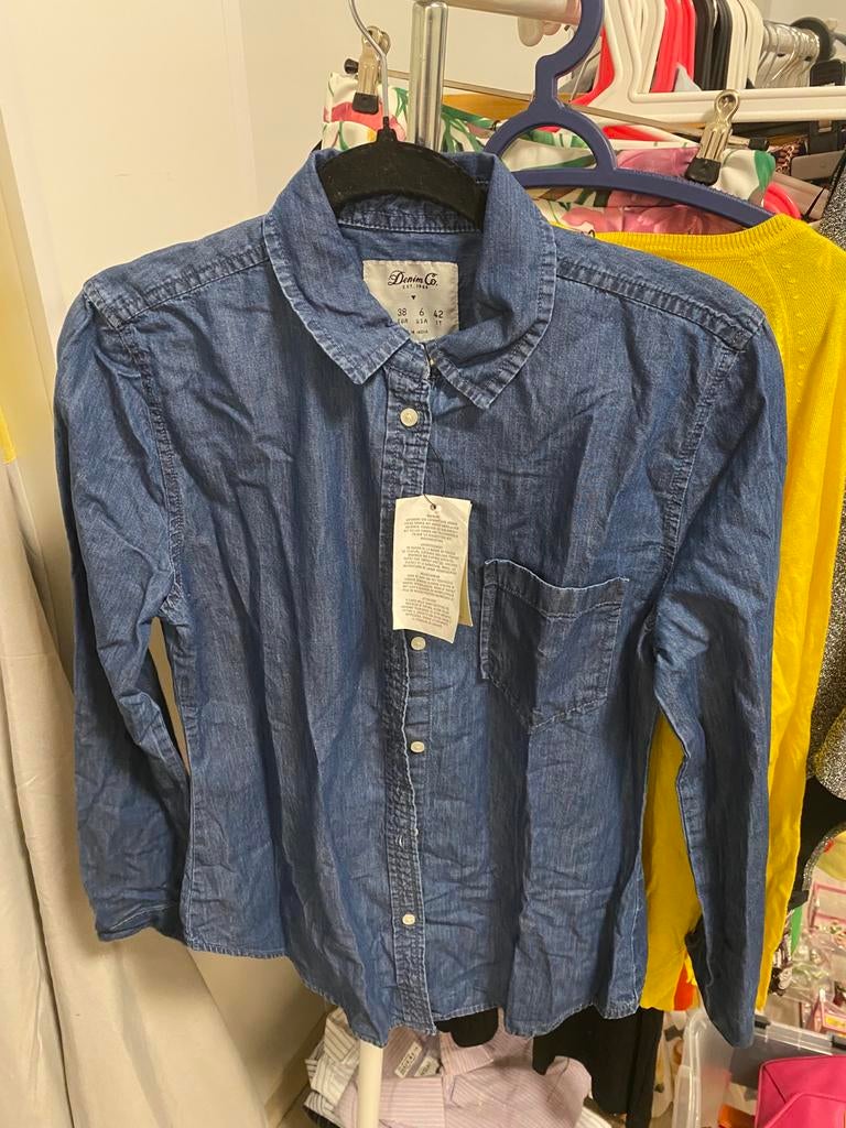 Nieuw Denim overhemd - Maat M, Ophalen of Verzenden, Nieuw, Maat 38/40 (M), Blauw