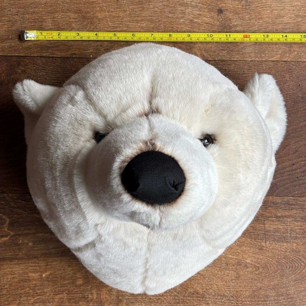 Knuffel ijsbeer hoofd - Nieuwstaat, Ophalen of Verzenden, Zo goed als nieuw, Beer