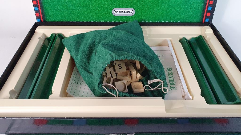 Scrabble Original, Jumbo 408. Groene doos, kunststof. 8C8, Tweedehands verkoop, Tweedehands verkoop, Gebruikt, Ophalen of Verzenden