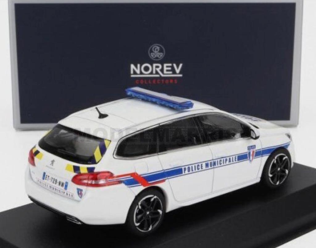 Peugeot 308 SW 2018 Police Municipale 1:43 NOREV ref. 473944, Hobby en Vrije tijd, Modelauto's | 1:43, Verzenden, Nieuw, Auto