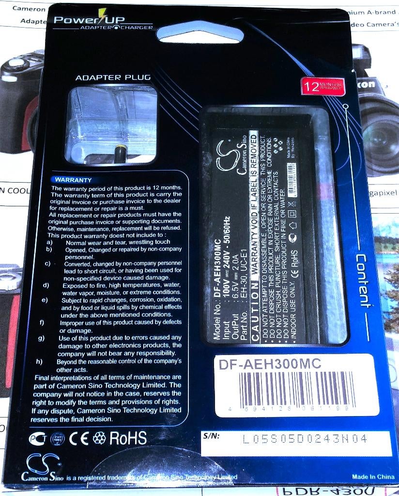 Cameron Sino DF-AEH300MC 6.5V 2A Coolpix Adapter EH-30 UC-E1, Ophalen of Verzenden, Nieuw