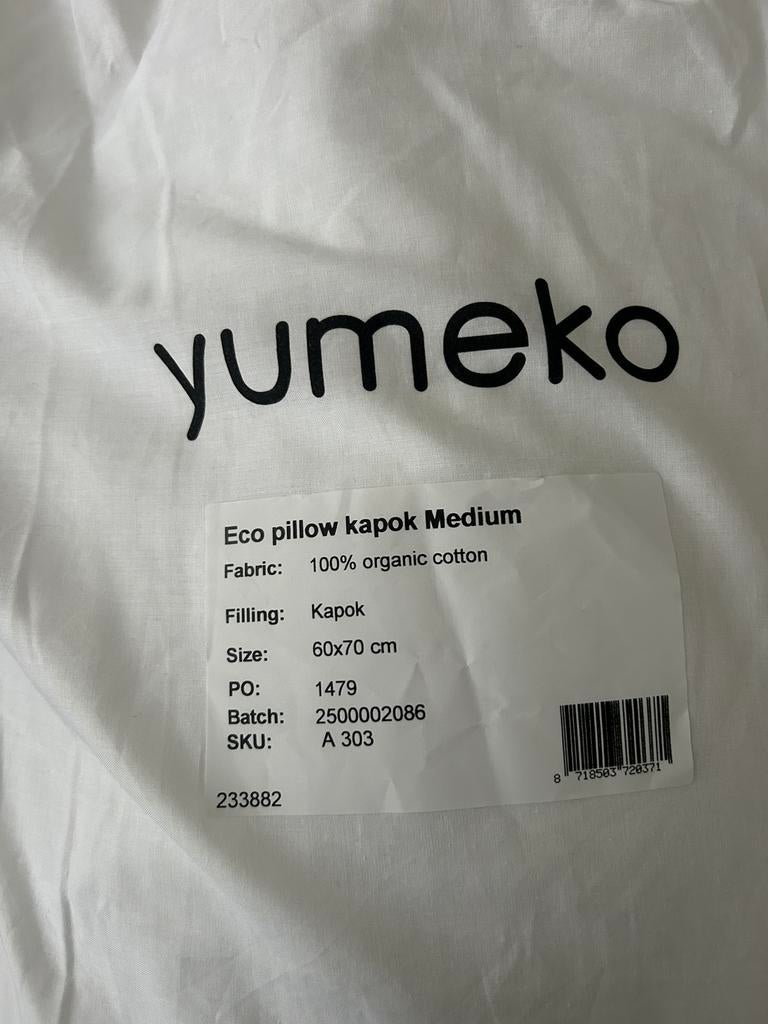 Yumeko kussen 100% katoen Medium, Eenpersoons, Wit, Nieuw, Ophalen of Verzenden