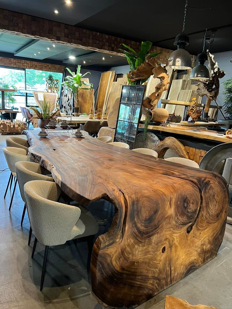 UNIEKE SUAR BOOG TAFEL WATERVAL TAFEL BOOMSTAM TAFELS, Huis en Inrichting, Tafels | Eettafels, Eikenhout, Ophalen of Verzenden