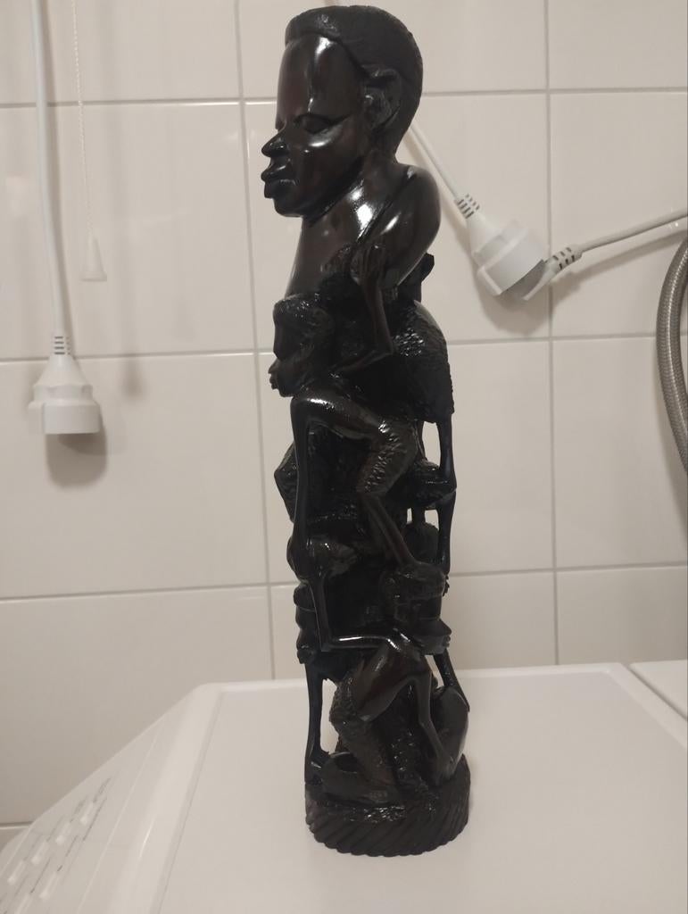 Oud ebbenhouten Makonde Tree of Life beeld, Ophalen of Verzenden