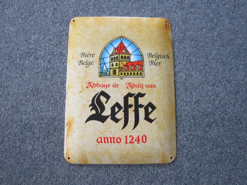 LEFFE BIER EMAILLE RECLAMEBORD, Ophalen, Zo goed als nieuw, Reclamebord, Plaat of Schild, Leffe