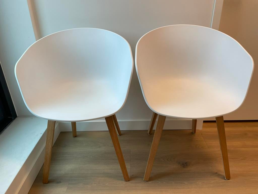 HAY About a Chair, 2 stoelen oak white, Huis en Inrichting, Gebruikt, Twee, Wit, Ophalen
