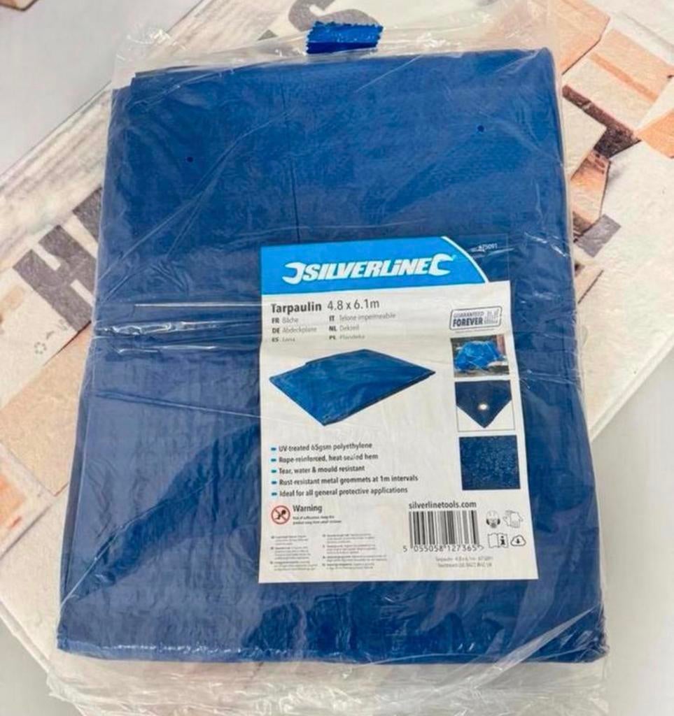 Silverline Afdekzeil dekzeil zeil waterdicht 480 610 cm, Nieuw, Ophalen of Verzenden, H, H