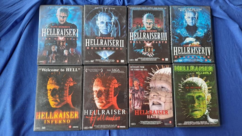 Hellraiser 1 t/m 8, Cd's en Dvd's, Dvd's | Horror, Zo goed als nieuw, Overige genres, Alle leeftijden, Ophalen of Verzenden