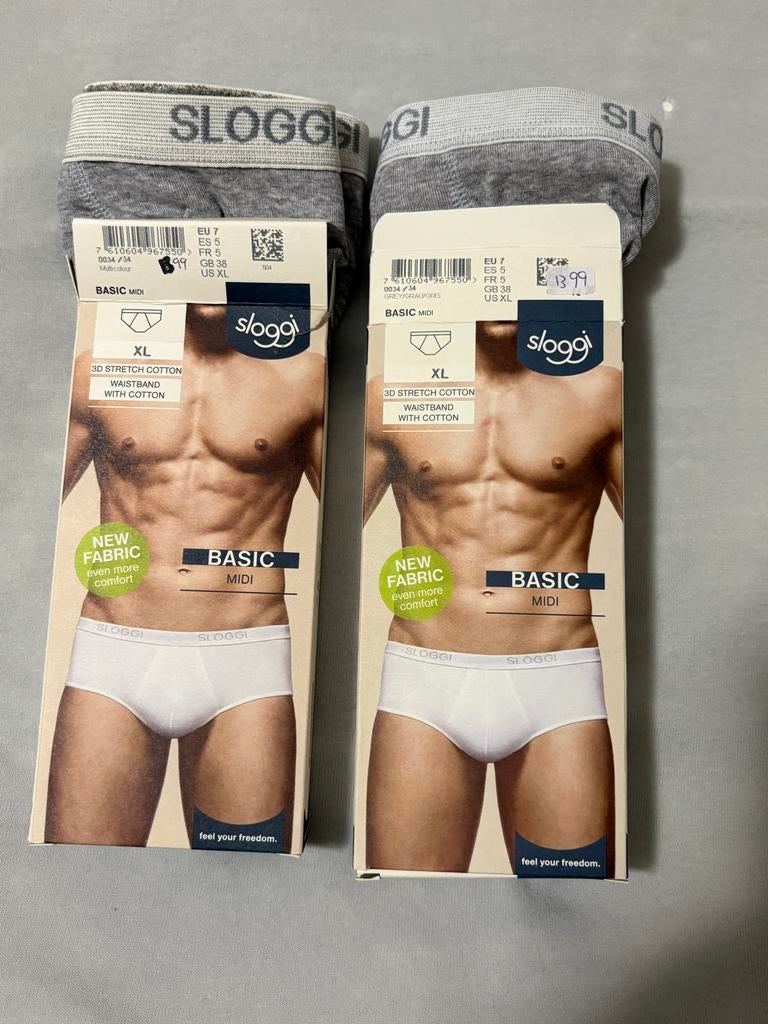 Sloggi Basic Midi Slips - Grijs - XL, Ophalen of Verzenden, Grijs, Slip