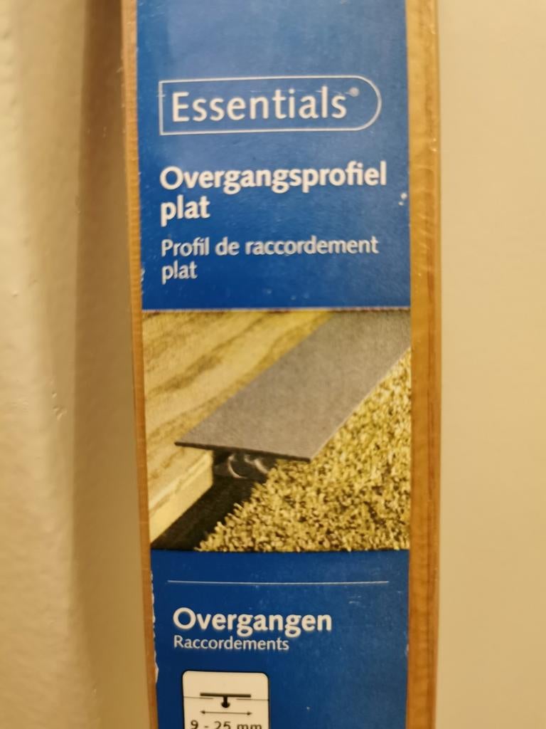 Essentials Overgangsprofiel plat. Kleur eiken, Doe-het-zelf en Verbouw, Plinten en Afwerking, 100 tot 150 cm, Eiken, Nieuw, Ophalen of Verzenden