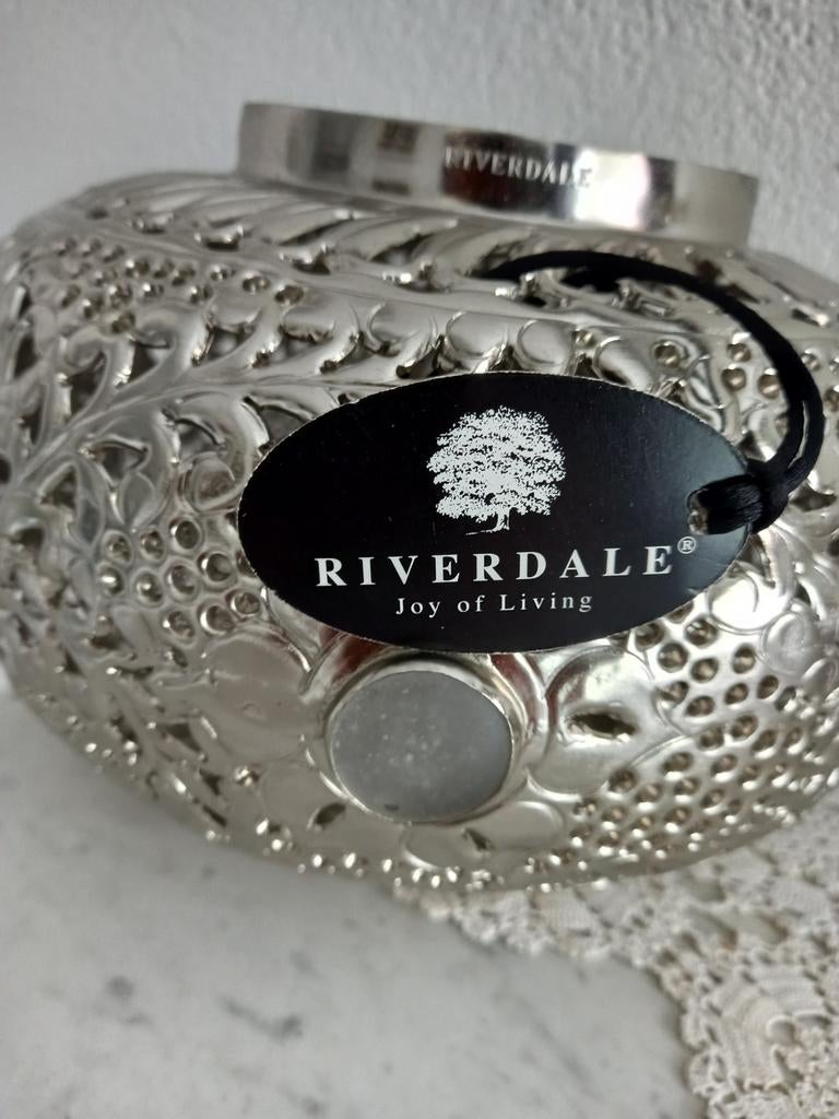 Riverdale windlicht/metaal/nieuwstaat, Antiek en Kunst, Curiosa en Brocante, Ophalen of Verzenden