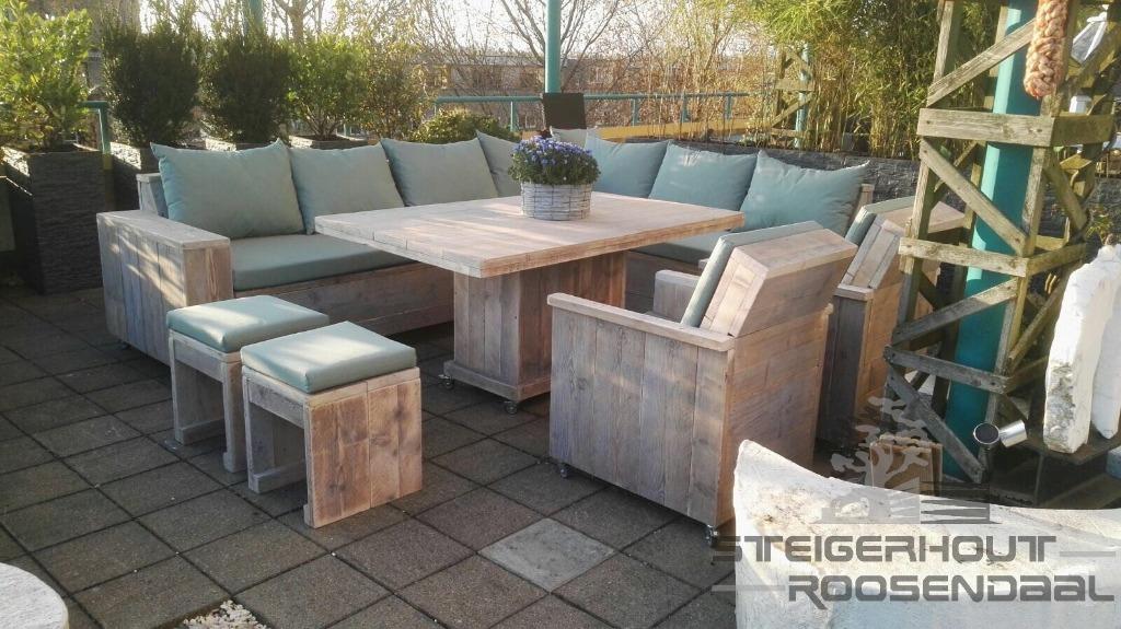Steigerhout Loungeset Loungebank Hoekbank Tuinbank Tuinset, Verzenden, Bank, Steigerhout, Nieuw