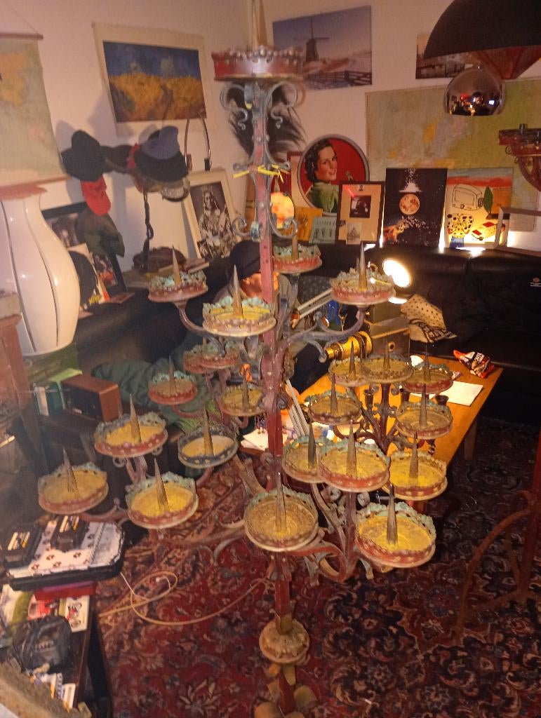 Franse kerkkandelaars 1910, Antiek en Kunst, Antiek | Kandelaars, Ophalen of Verzenden, Koper of Brons