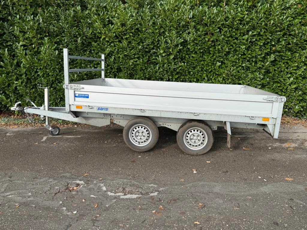Saris dubbelas plateauwagen 2000 kg - 2600 ex. btw, Ophalen, Zo goed als nieuw