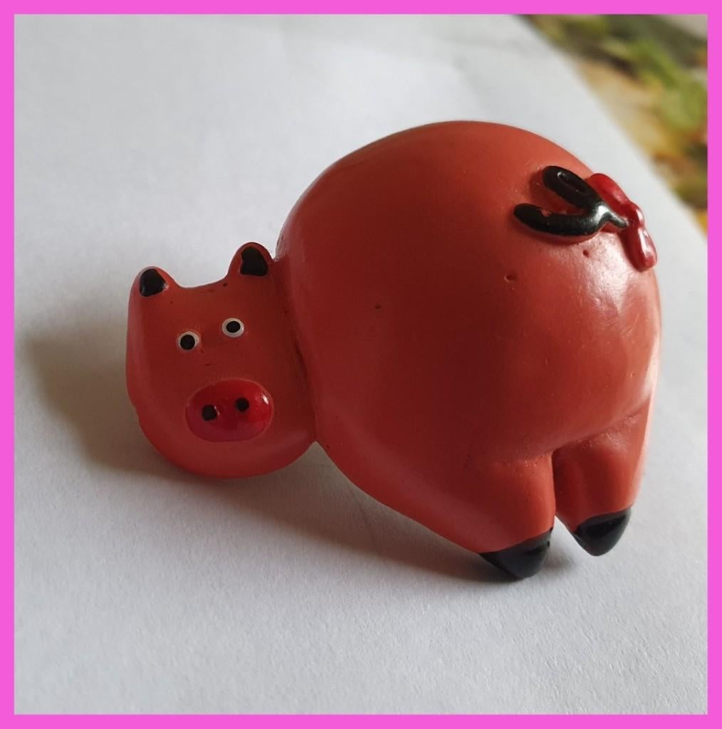 Broche varken + vos, Ophalen of Verzenden, Overige materialen