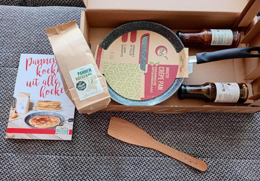 Pannenkoeken cadeaupakket incl. TVS keramische koekenpan, Overige materialen, Nieuw, Ophalen of Verzenden, Keramische plaat