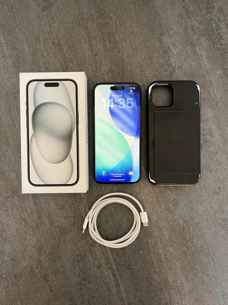 Apple iPhone 15 | krasvrij | batterij 89%, 128 GB, Zwart, Ophalen of Verzenden, Zo goed als nieuw