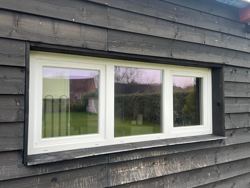 Kunststof kozijnen+draaikiep ramen + openslaande deuren wit, Doe-het-zelf en Verbouw, Kozijnen en Schuifpuien, Kunststof, Deurkozijn